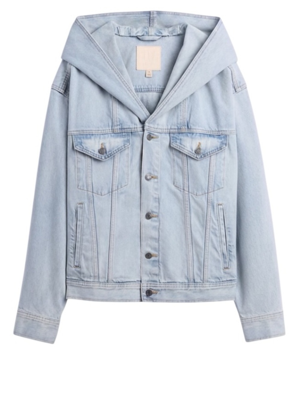 Gap X BÉIS Faded Denim Oversized Hooded Trucker Jean Jacket, Size XXS